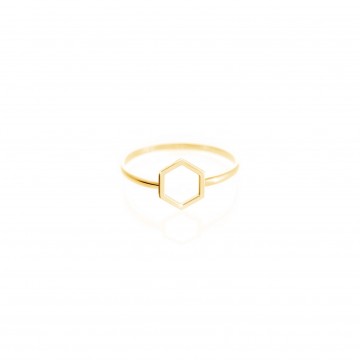 Δακτυλίδι Χρυσό με εξάγωνο  motif